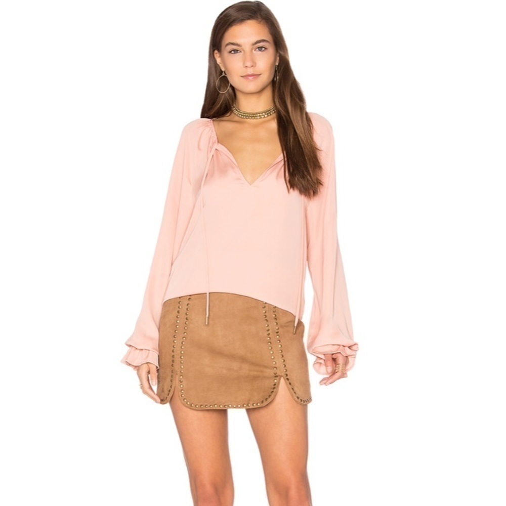 L’academie Revolve The Boho nude tie-neck top
